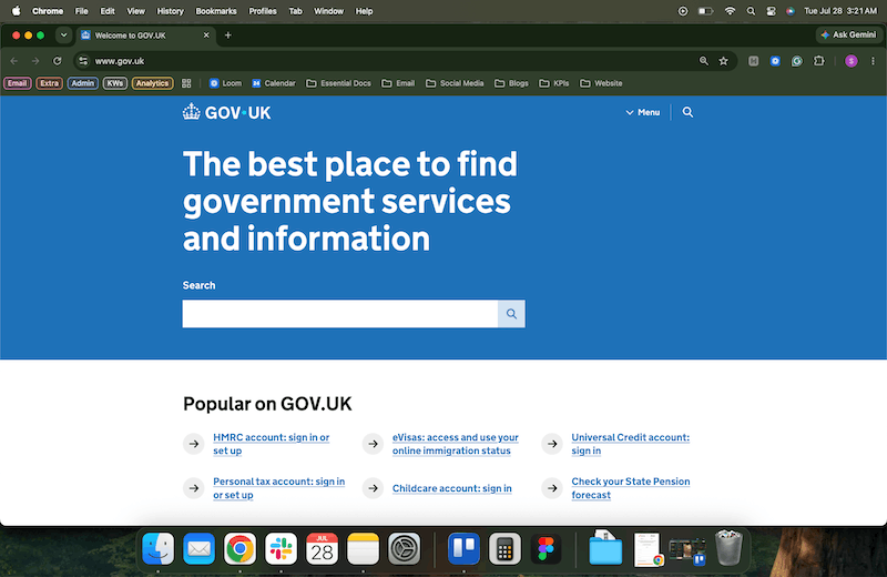 gov uk website homepage screenshot