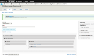 Screenshot of the Drupal Dashboard