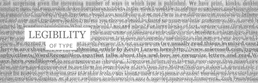 Legibility of Type banner