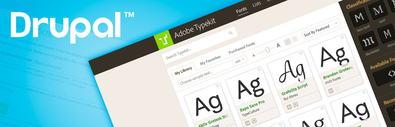 type kit fonts to your Drupal website banner