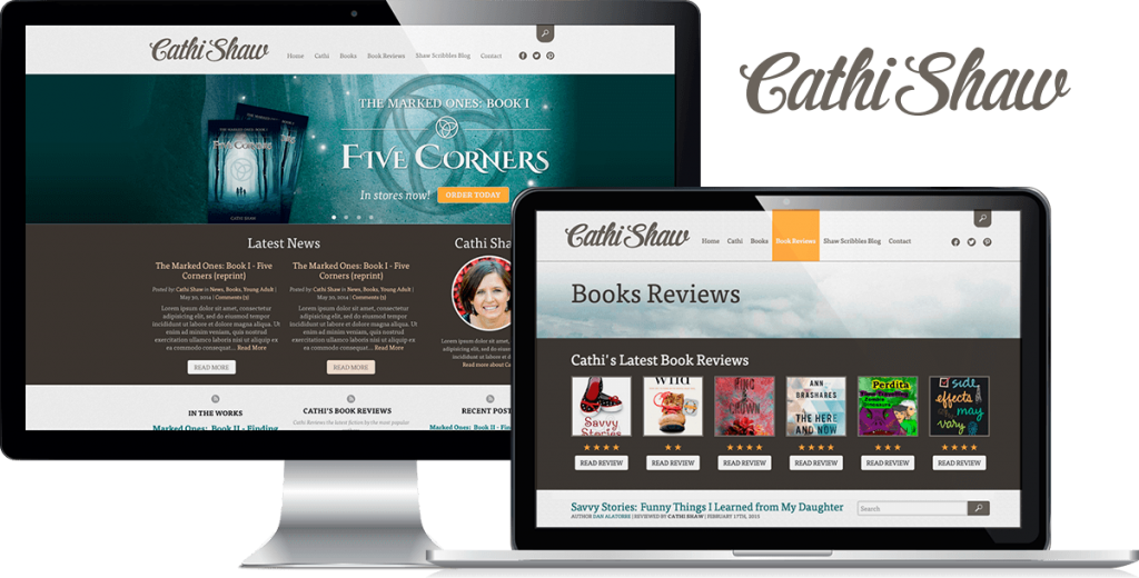 Cathi Shaw Website desktop mockups