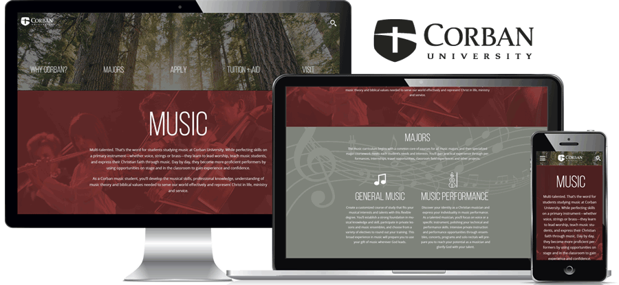 Corban Music Landing Page