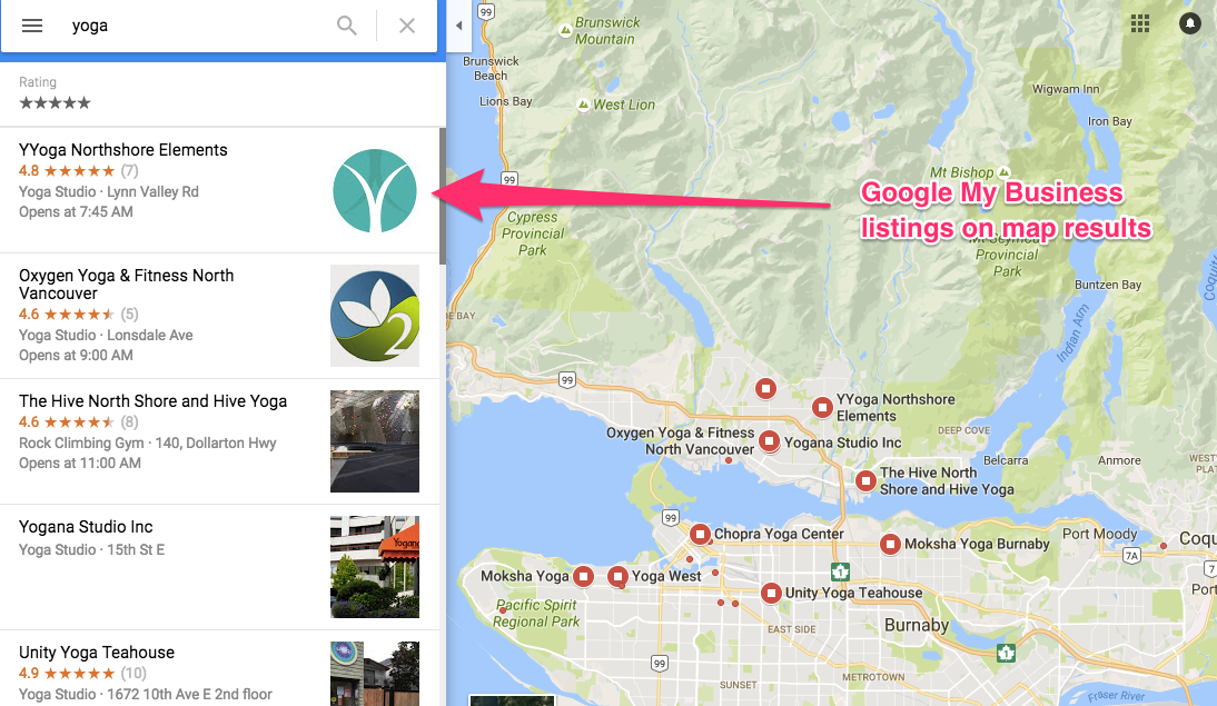 Local Maps Search Results screenshot image