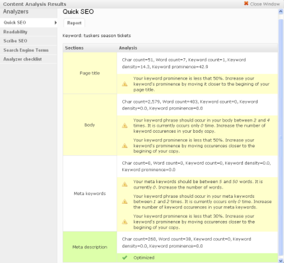 Content Optimizer Screenshot image