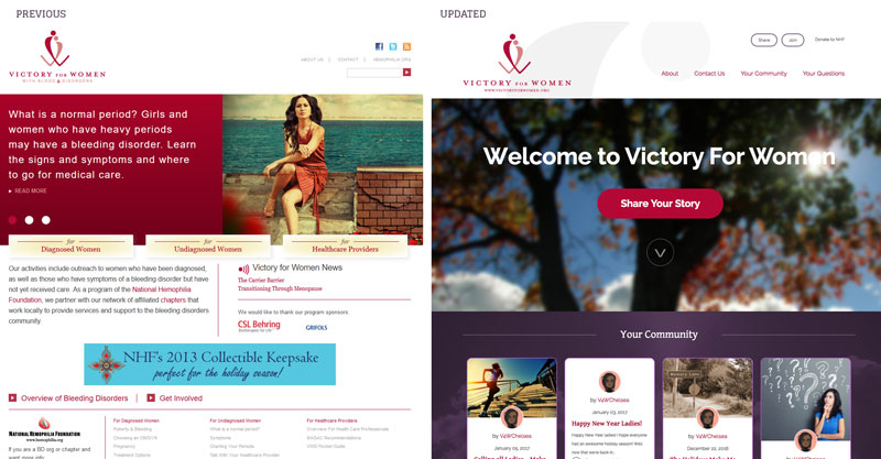 NHF Victory for Women webpage