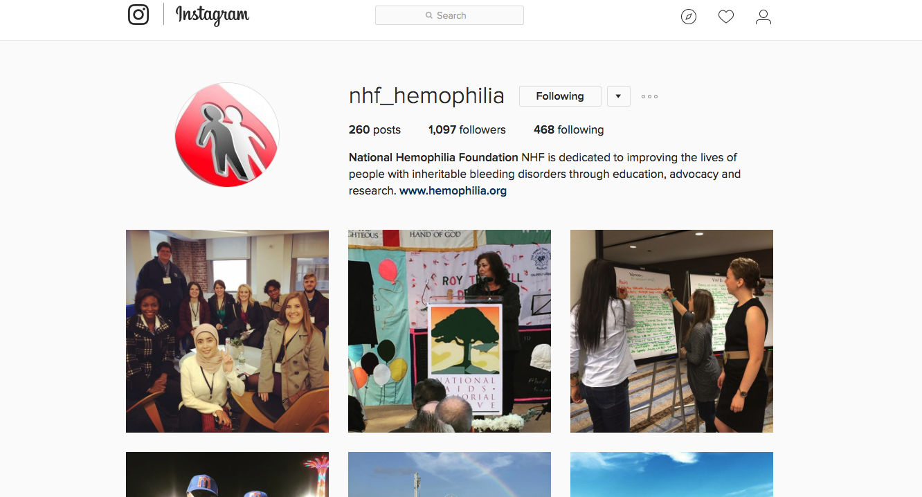 The NHF's Instagram screenshot