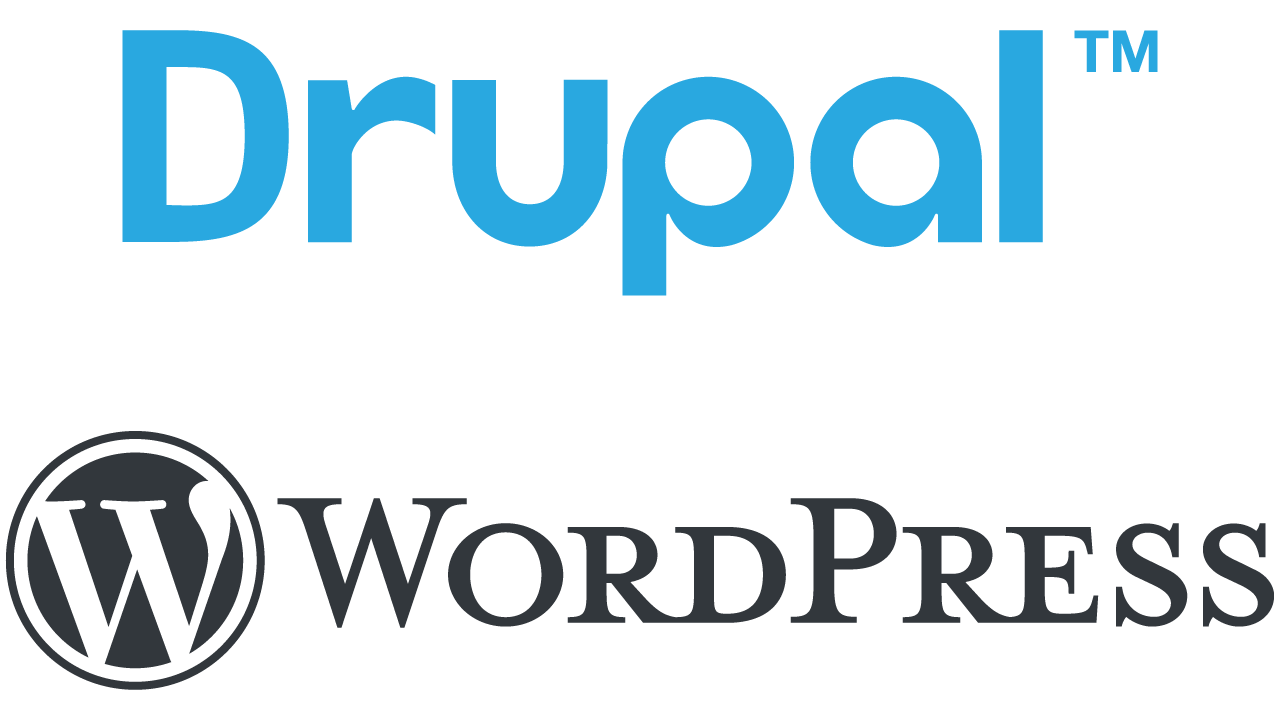 Drupal and WordPress logos image