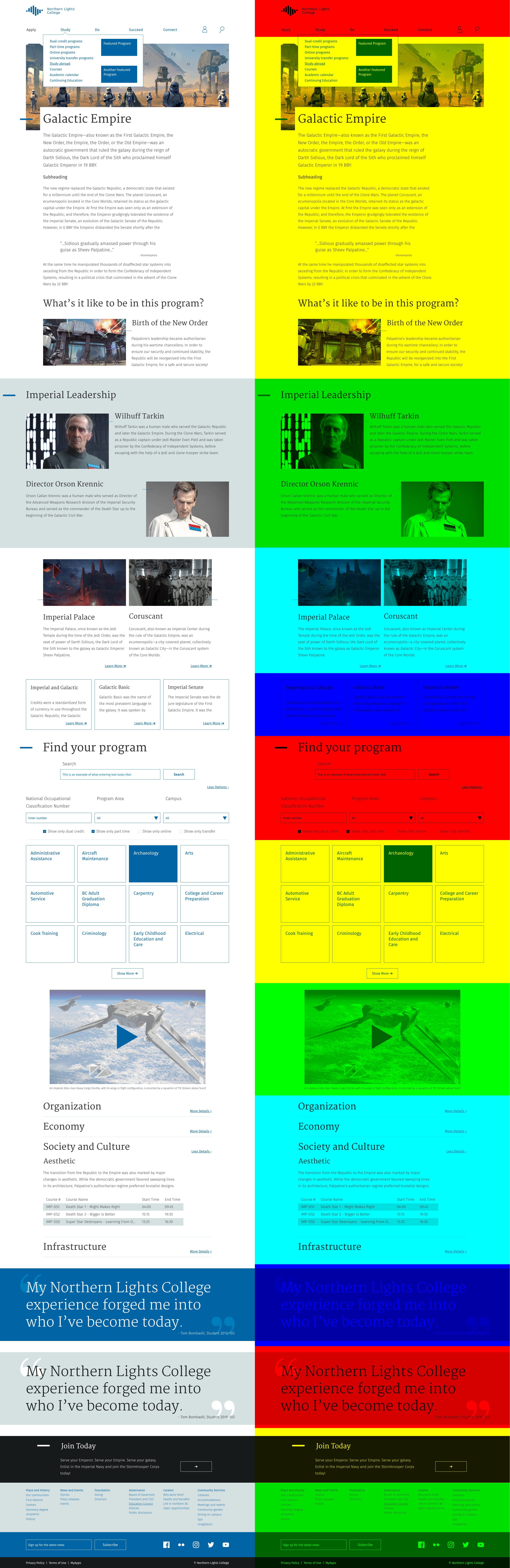 Example of page blocks vertical