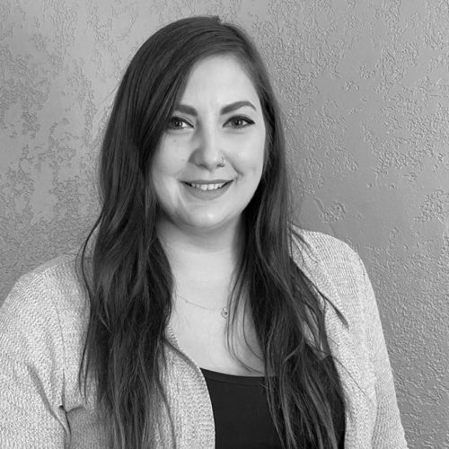 B&W headshot of Project Manager Danielle Thornton