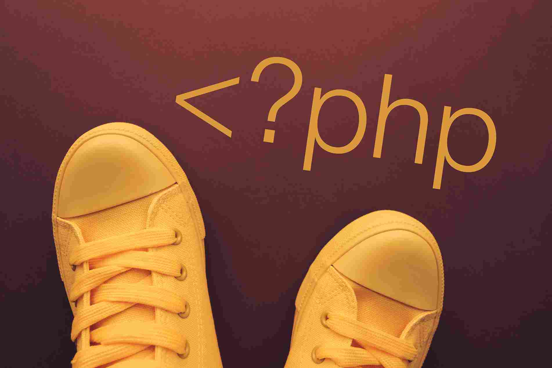 PHP code with yellow shoes | Cheeky Monkey Media