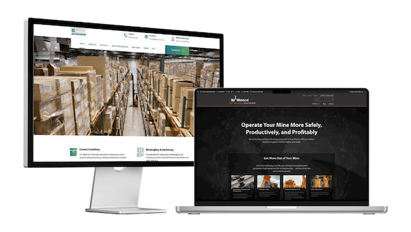 client spotlight for professional services websites - mockups of these on computer screens
